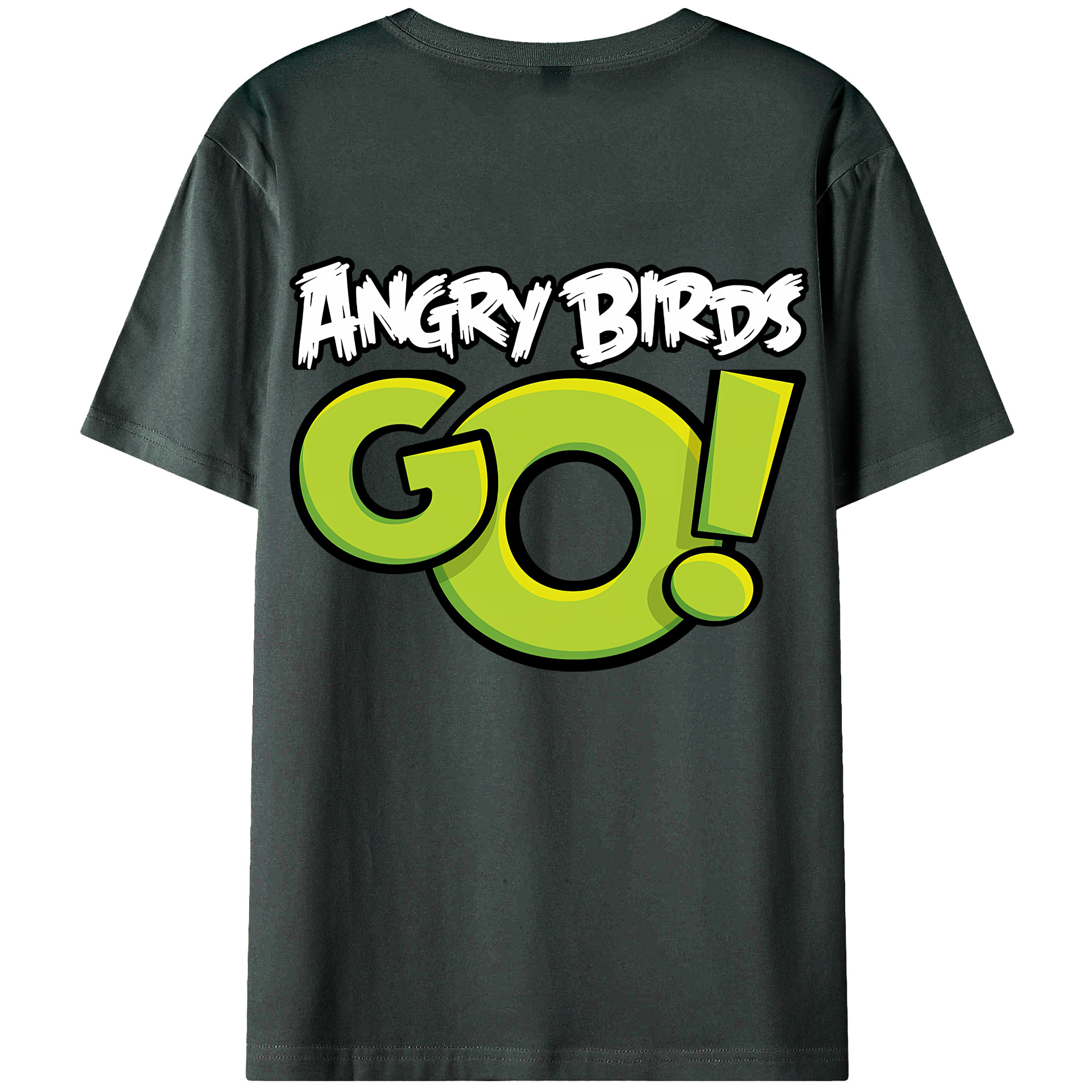 （画像用） Angry Birds アングリーバード 綿100％ メンズ半袖Tシャツ（バックプリント） 通気性